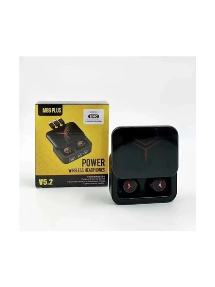 Bluetooth Kulaklık M88 Plus Şarj Göstergeli Powerbank Özellikli Taşınabilir Şarj Kutusu ile Kablosuz Kulaklık, Yüksek Ses Kalitesi ve LED Ekran ürün görseli 1