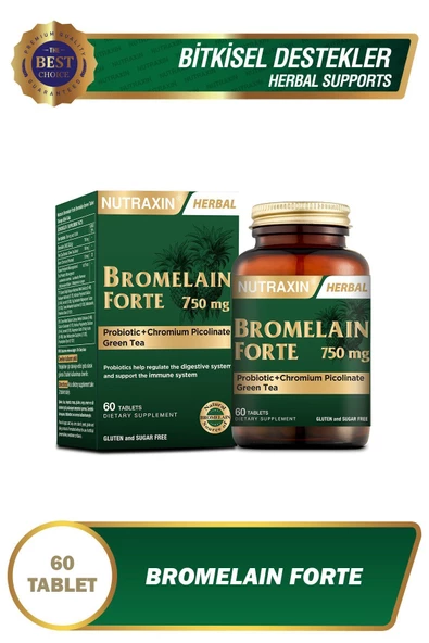 Nutraxin Bromelain Forte 60 Tablet - Resim 4