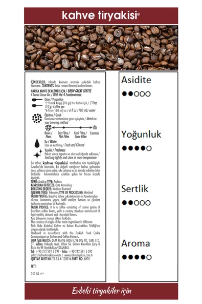 Irish Cream Çekirdek Kahve 250 gr - Resim 3