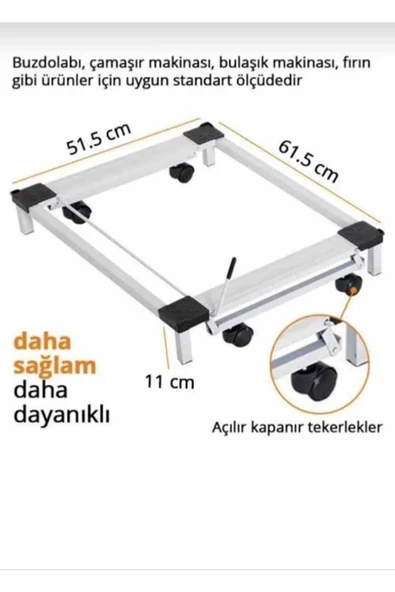 TRENDESK Beyaz Eşya Altlığı Çeksür Tekerlekli Çamaşır Makinesi Altlığı ürün görseli 1