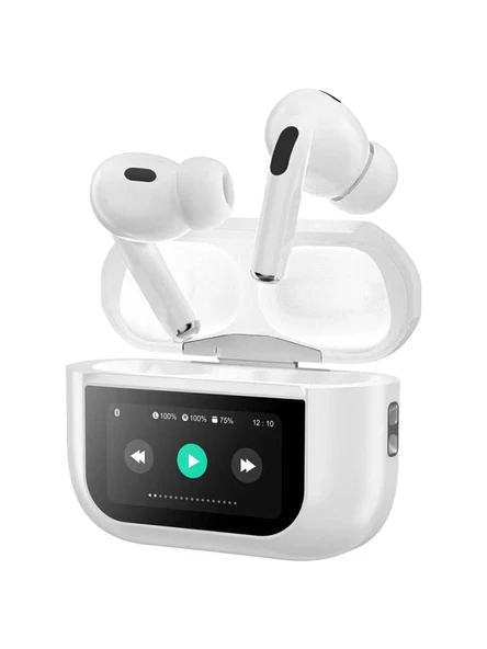 Logia Touch Screen Pro Dokunmatik LED Ekranlı Bluetooth Kulaklık Beyaz ürün görseli 1