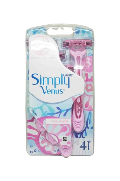 Gillette Venus Venus Simply3 Kadın Tıraş Bıçağı 4'lü Yeni Blister Paket[outlet] ürün görseli 1