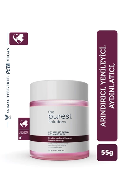 The Purest Solutions Arındırıcı ve Aydınlatıcı Enzim Peeling Toz Temizleyici 55 gr (%0,6 Azelaic Acid & Malic Acid) ürün görseli 1