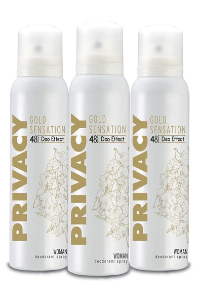 Privacy Gold Women Kadın Deodorant 3x150ml ürün görseli 1