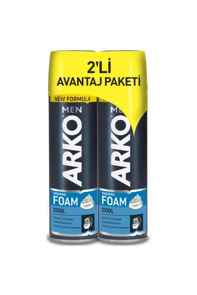 Arko Men Men Tıraş Köpüğü Cool 200 Ml 2 Li Avantaj Paketi ürün görseli 1