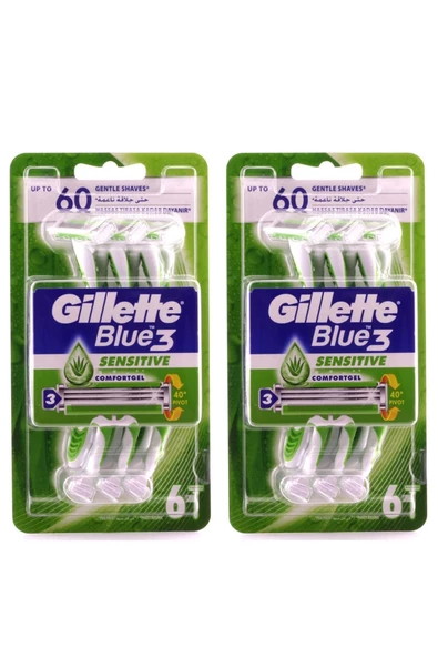 Gillette Blue 3 - 6 Lı Sensitive x 2 adet ürün görseli 1