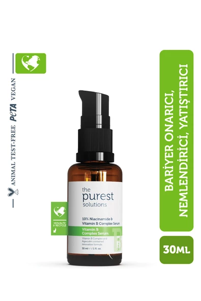 The Purest Solutions Yenileyici Ve Yatıştırıcı B Vitamini Cilt Bakım Serumu 30 Ml (%10 Niacinamide + Provitamin B5) ürün görseli 1