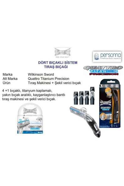 Wilkinson Sword Quattro Titanium Sensıtıve 4 Yedek Kartuş 3 Paket - Resim 2