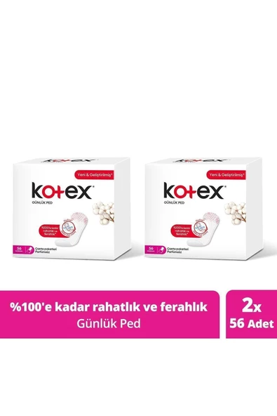 Kotex Günlük 56 'lı Normal - 2'li Paket ürün görseli 1
