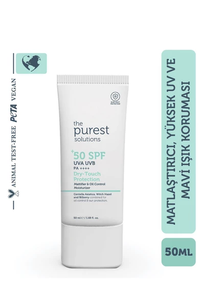 The Purest Solutions Yağlı Ve Karma Ciltler Için Matlaştırıcı Güneş Koruyucu Krem Spf 50, 50 Ml. ürün görseli 1