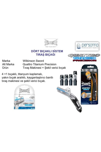 Wilkinson Sword Quattro Titanium Sensitive 2 Yedek Kartuş - Resim 3