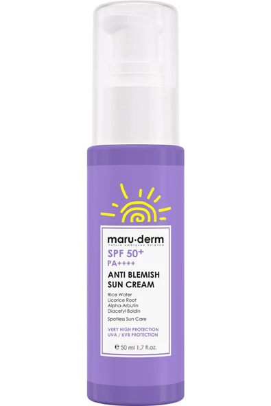 Maru.Derm Güneş Kremi  SPF 50+ Leke Karşıtı Güneş Kremi 50 ML  Yeni Nesil Kore Filtreli ürün görseli 1