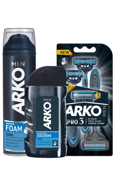 ARKO Men Erkek Bakım Seti (KÖPÜK, BIÇAK, KOLONYA) ürün görseli 1