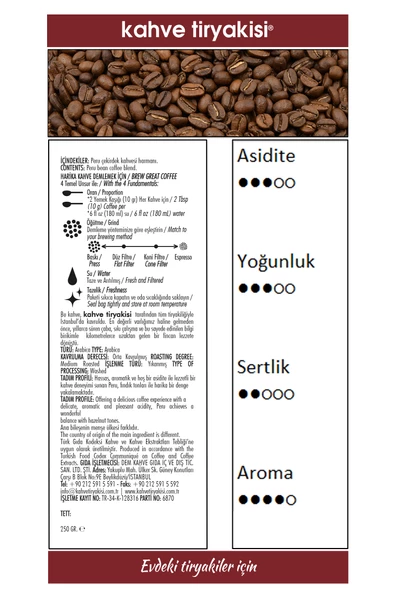 Peru Çekirdek Kahve (Single Origin) 200 gr - Resim 3