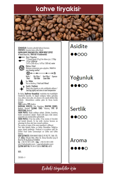 Sumatra Çekirdek Kahve (Single Origin) 250 gr - Resim 3