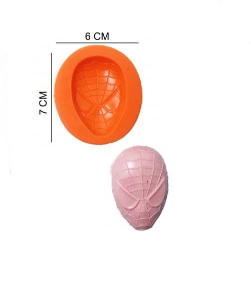 ŞEKER HAMUR KALIBI SİLİKON ÖRÜMCEK ADAM MASKE 6*7 CM ürün görseli 1