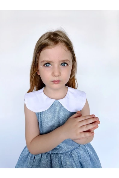 Shiny Simli Bebe Yakalı Çocuk Elbisesi - Resim 3