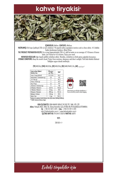 Melisa Çayı 200 gr - Resim 3