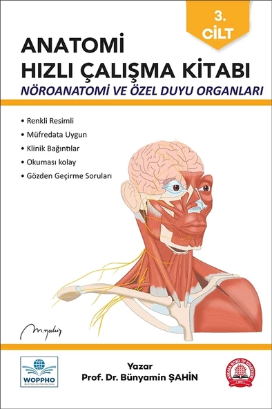 Anatomi Hızlı Çalışma Kitabı Nöroanatomi ve Özel Duyu Organları Cilt-3 ürün görseli 1