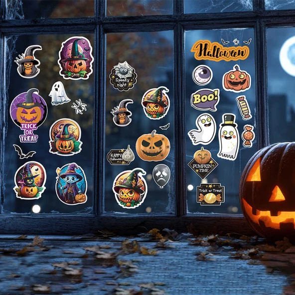 Cadılar Bayramı Halloween Temalı Sticker 58 Parça ürün görseli 1
