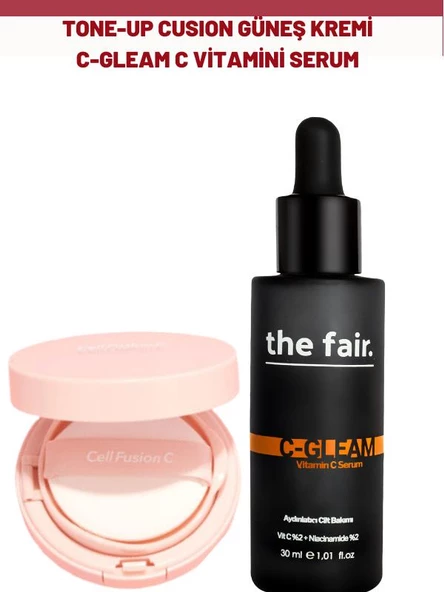 Cell Fusion C enklendirici Kompakt Güneş Kremi 13 G ve the fair. C gleam Gözenek Bakımı Cilt Serumu ürün görseli 1