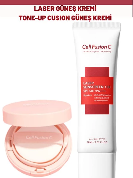 Cell Fusion C Renklendirici Kompakt Güneş Kremi ve Laser Güneş Kremi Seti ürün görseli 1