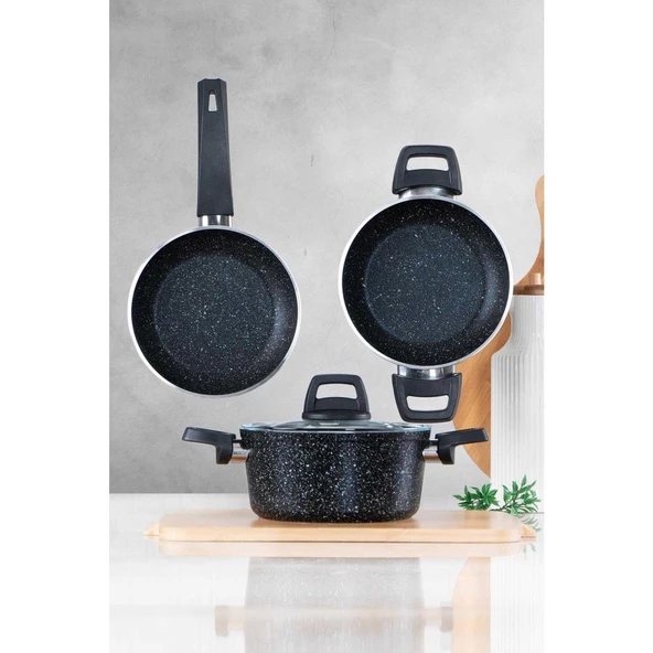 Acar Easy Cook 4 Parça Granit Tencere Seti XKT-21-0397 ürün görseli 1