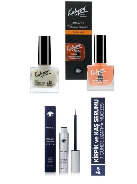 Kalyon Tırnak Sertleştirici+Bakım Yağı+NEDOX Kaş Ve Kirpik Uzatıcı, Onarıcı, Besleyici Ve Güçlendirici Bakım Serum Garantili 5 ml ürün görseli 1