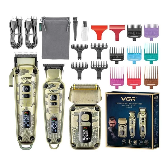 Orjinal VGR yeni V-642 profesyonel saç sakal ense +sıfır yanak  düzeltici elektrikli tıraş makinesi seti ürün görseli 1