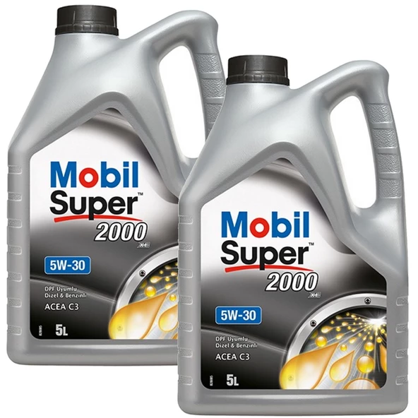 Mobil Super 2000 XE Acea C3 5W-30 Dpf Motor Yağı 2 x 5 Litre ürün görseli 1