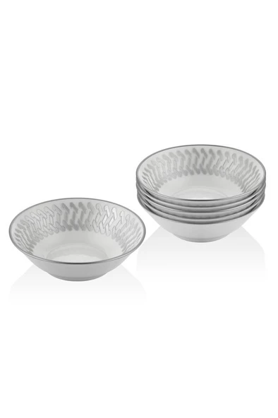 SETABİANCA  BONE CHINA KASE 6 LI SET HELEZON GÜMÜŞ ürün görseli 1