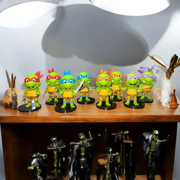 NİNJA TURTLES 8Lİ KARAKTER SET LEONARDO DONATELLO MİCHELANGELO RAPHAEL SPLİNTER SHREDDER FOT SOLDİER ürün görseli 1