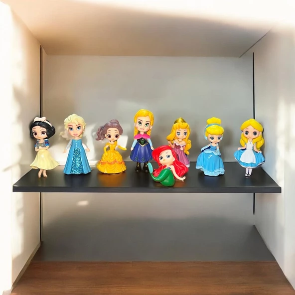 DISNEY PRENSES KARAKTERLERİ 8Lİ SET ARİEL BELLE CİNDERELLA RAPUNZEL MULAN JASMİNE SNOW WHİTE AURORA ürün görseli 1
