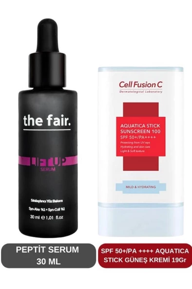 the fair. Yaşlanma Karşıtı Peptit Serum Ve Aquatica Stick Güneş Kremi Set ürün görseli 1