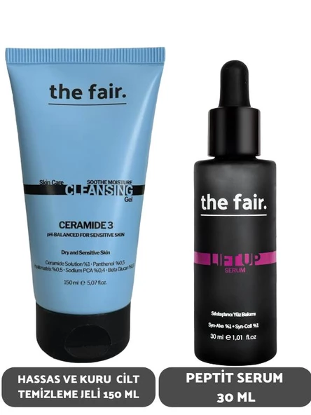 the fair. Hassas ve Kuru Cilt Temizleme Jeli 150 ml ve Peptit Serum Seti 30 ml ürün görseli 1