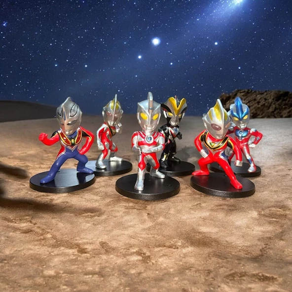 VIP ULTRAMAN 6 LI KARAKTER SET ZERO TİGA GEED ORB GİNGA VİCTORY ULTRA MAN OYUNCAKLARI BİBLO SET ürün görseli 1