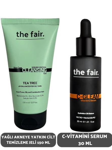 the fair. Yağlı Akneye Yatkın Cilt Temizleme Jeli 150 ml ve C Vitamini Serum Seti 30 ml ürün görseli 1