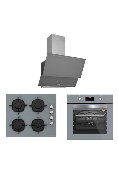 Silverline  Luno Karma Gri Cam Ankastre Set 3420 - Cs5335s01 - Bo6502s02 ürün görseli 1