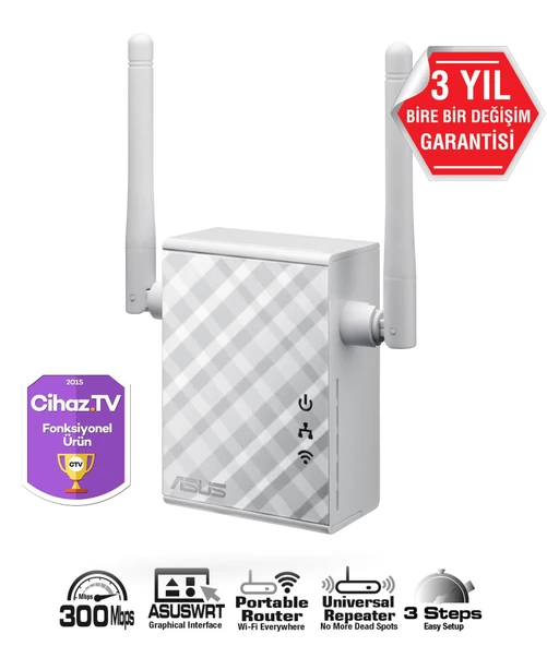 Asus RP-N12 300 Mbps 2.4 Ghz Menzil Arttırıcı ürün görseli 1