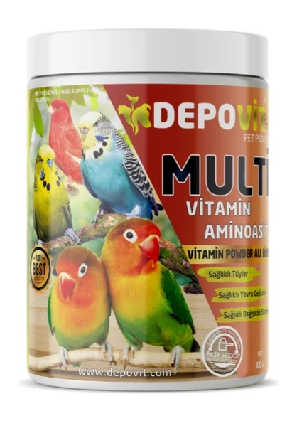 Depovit Multi Vitamin Aminoasit Toz Egzotik Kuşlara Özel ( Papağan -Kanarya -Muhabbet Kuşu Vb. ) ürün görseli 1