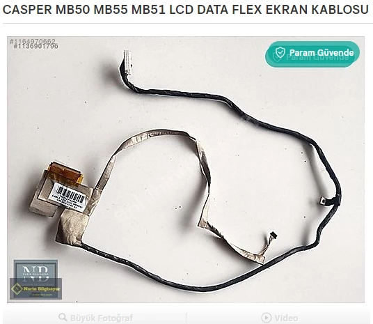 CASPER MB50 MB55 MB51 LCD DATA FLEX EKRAN KABLOSU ürün görseli 1