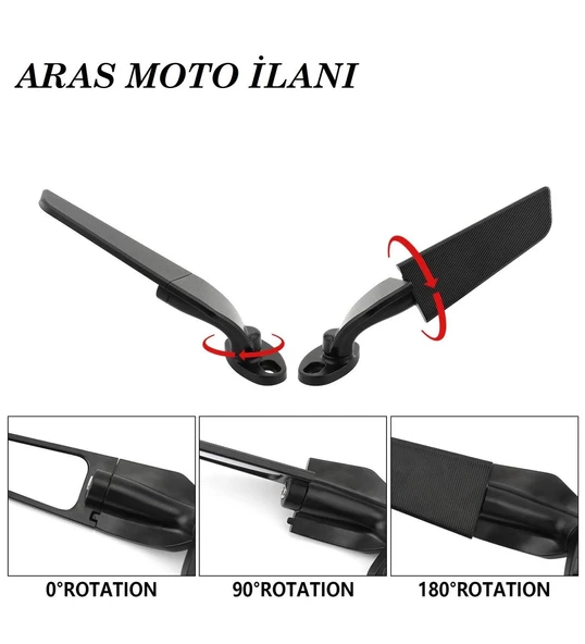 Motosiklet Kanat Dikiz Ayna Cf Moto Sr 250 Pulsar Rs 200 Uyumlu  Supermoto ürün görseli 1