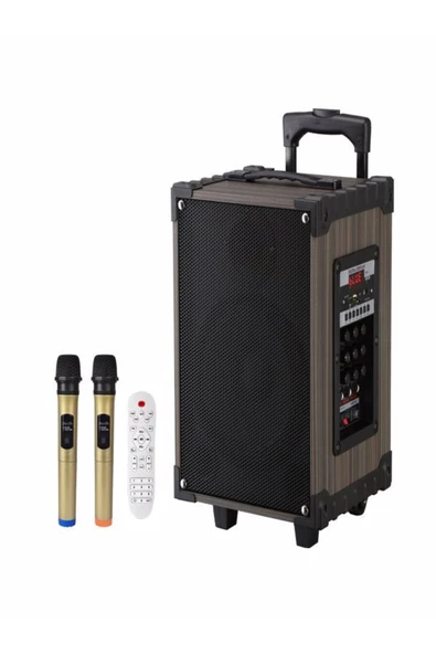 ULTRATEKNO LT-912 Süper Bass Şarjlı Kumandalı Çift Mikrofonlu Hoparlör Karaoke Sistemi 100 Watt Taşınabilir Parti Box ürün görseli 1