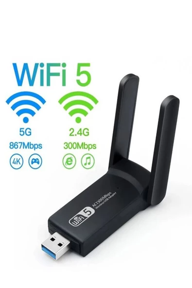 ULTRATEKNO Dual Band Usb 3.0 Adaptör Kablosuz Wifi Alıcı AC1300 Mbps - Güncel Sürüm ürün görseli 1