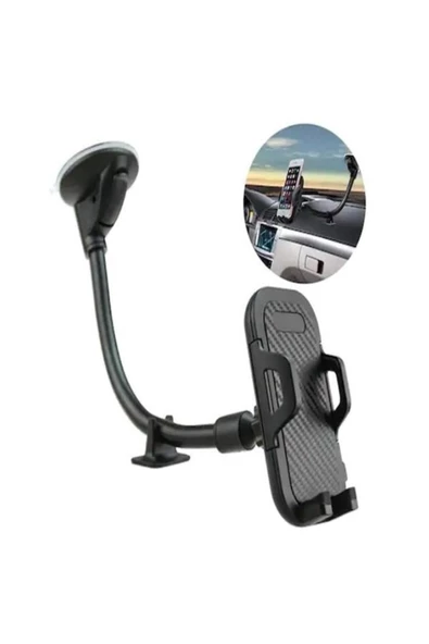 ULTRATEKNO Y09-r Flexible Ultra Güçlü Akrobat 360° Dönebilen Araç Içi Telefon Tutucu Vantuzlu 4.5-7" ürün görseli 1