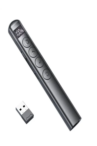 ULTRATEKNO S7 Dijital Ekranlı Şarjlı Lazer Sunum Kumandası Şarj Göstergeli Lazer Powerpoint Laser Pointer Slayt ürün görseli 1