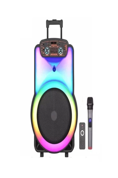 ULTRATEKNO NDR Y-12 Full RGB Panel 40 WATT Taşınabilir Büyük Boy Bluetooth Mikrofonlu Hoparlör ürün görseli 1