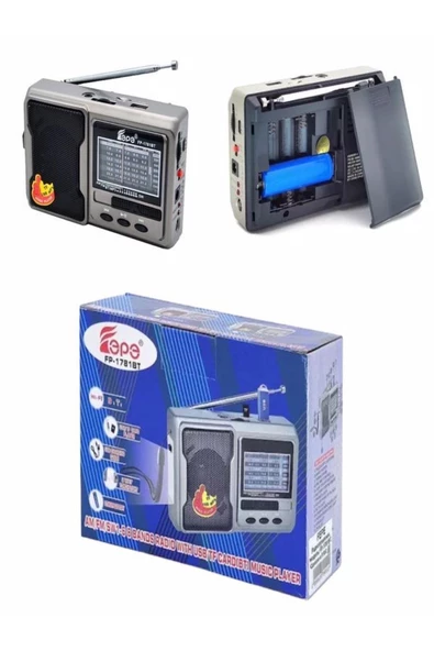 FEPE Deprem Çantasına Uygun Taşınabilir El Fenerli 8 Bandlı Radyo Bluetooth Usb Tf Kart Destekli Fm Radyo ürün görseli 1