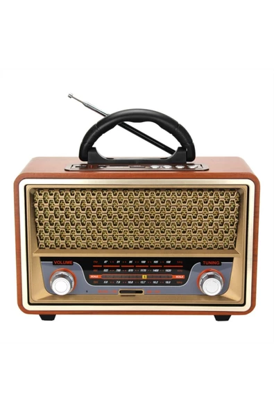 ULTRATEKNO Nostaljik Görünümlü Ahşap Radyo Bluetooth Hoparlör Fm Usb Tf Bt5.0 Ut-157bt ürün görseli 1