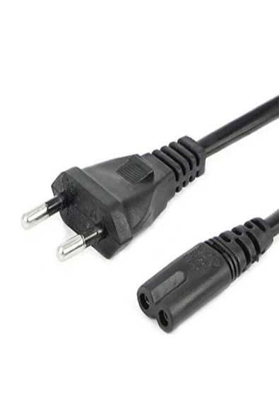 ULTRATEKNO Ac Power Güç Kablosu Tv-Radyo -Notebook Adaptör Için 2 Pin Teyip Fişi 1,5 Metre ürün görseli 1
